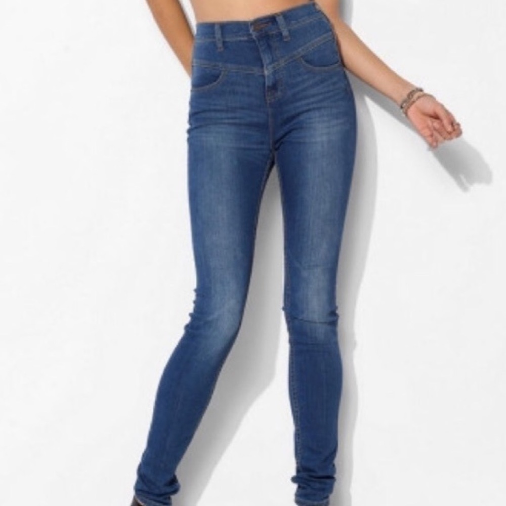 BDG High Rise Seam Jean Ankle Medium Wash Denim Jeans 27, length 29